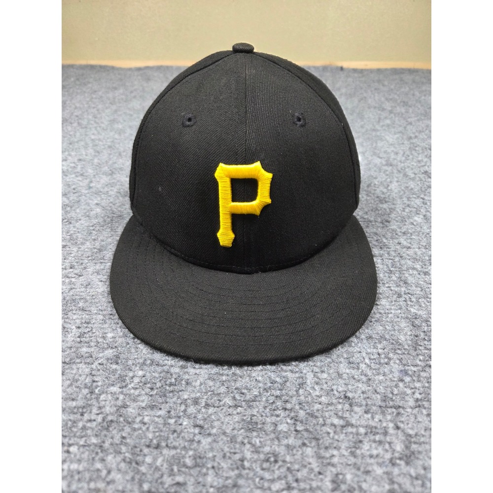 Pittsburgh Pirates Fitted Hat Mens 7 1/8 New Era Black On Field 59FIFTY MLB Cap